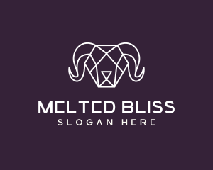 Geometric Polygon Ram logo design