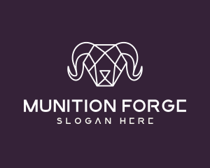 Geometric Polygon Ram logo design