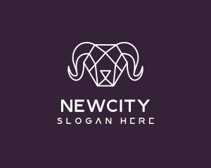 Geometric Polygon Ram logo design