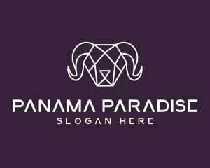 Geometric Polygon Ram logo design