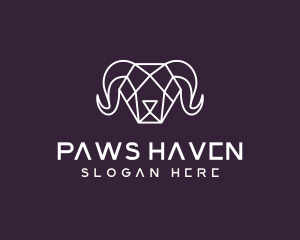 Geometric Polygon Ram logo design