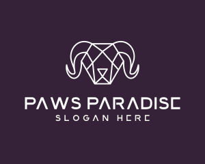 Geometric Polygon Ram logo design