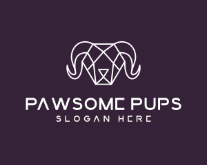 Geometric Polygon Ram logo design