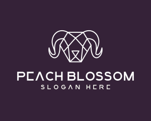 Geometric Polygon Ram logo design