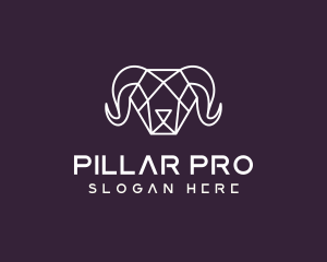 Geometric Polygon Ram logo design