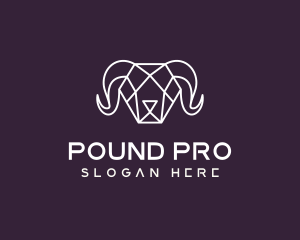 Geometric Polygon Ram logo design