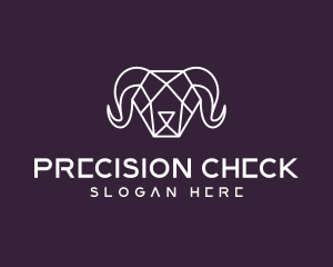 Geometric Polygon Ram logo design