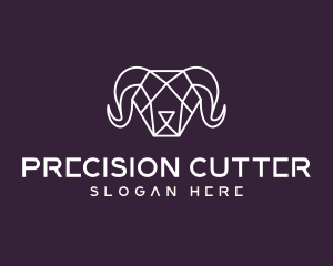 Geometric Polygon Ram logo design