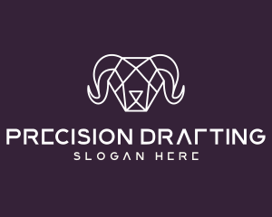 Geometric Polygon Ram logo design