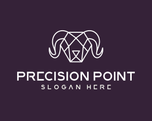 Geometric Polygon Ram logo design