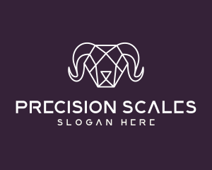 Geometric Polygon Ram logo design