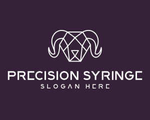 Geometric Polygon Ram logo design