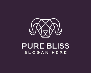 Geometric Polygon Ram logo design