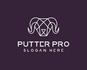 Geometric Polygon Ram logo design