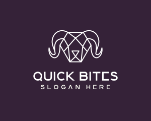 Geometric Polygon Ram logo design