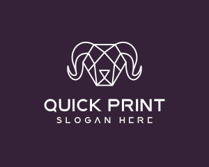 Geometric Polygon Ram logo design