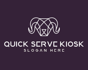 Geometric Polygon Ram logo design