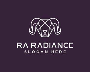 Geometric Polygon Ram logo design