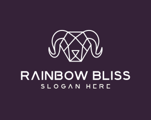 Geometric Polygon Ram logo design