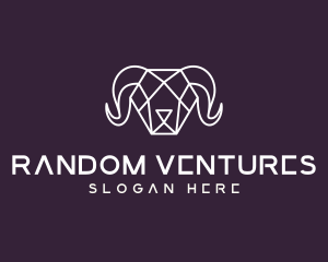 Geometric Polygon Ram logo design