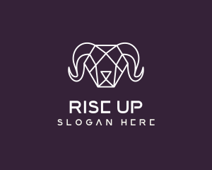 Geometric Polygon Ram logo design