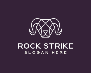 Geometric Polygon Ram logo design