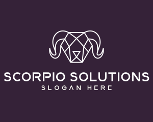 Geometric Polygon Ram logo design