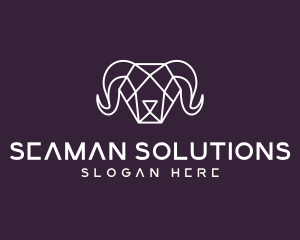 Geometric Polygon Ram logo design