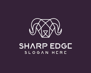 Geometric Polygon Ram logo design