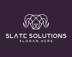 Geometric Polygon Ram logo design