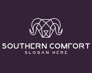 Geometric Polygon Ram logo design