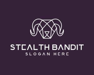 Geometric Polygon Ram logo design