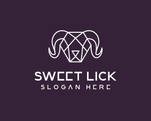 Geometric Polygon Ram logo design