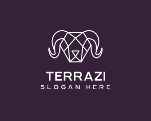 Geometric Polygon Ram logo design