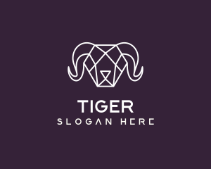 Geometric Polygon Ram logo design