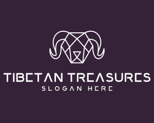 Geometric Polygon Ram logo design