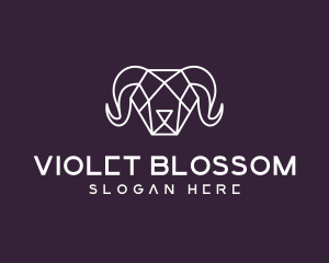 Geometric Polygon Ram logo design