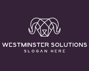 Geometric Polygon Ram logo design