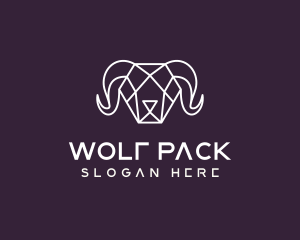 Geometric Polygon Ram logo design