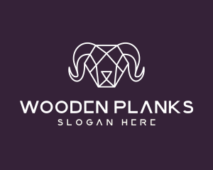 Geometric Polygon Ram logo design