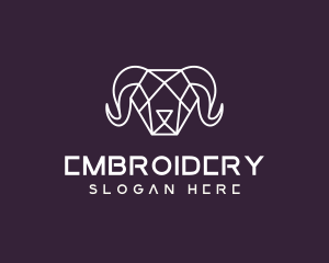 Geometric Polygon Ram logo design