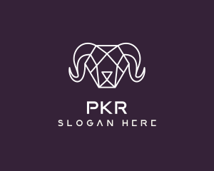 Geometric Polygon Ram logo design