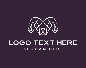 Geometric - Geometric Polygon Ram logo design