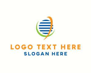 Technology - Planet Orbit Stripes logo design
