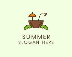 Tropical Coconut Drink logo design