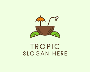 Tropical Coconut Drink logo design