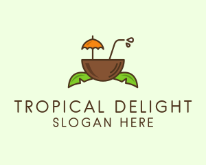 Tropical Coconut Drink logo design