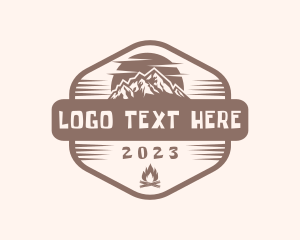Valley - Travel Mountain Camp logo design