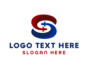 Delivery - Airplane Travel Letter S logo design