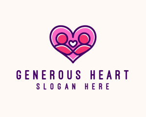 Dating Couple Heart logo design